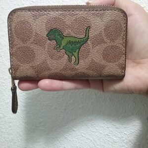 Coach green dinosaur wallet